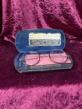 Antique Windsor Celluloid Pince-Nez Eyeglasses Round Spectacles Jenkel-Davidson